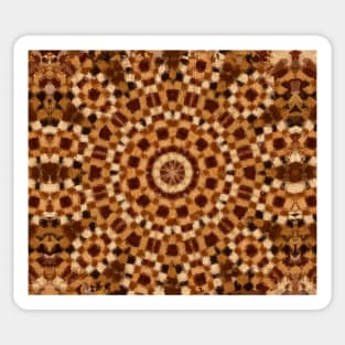 Circular Brown and Beige pattern oil painting Sticker